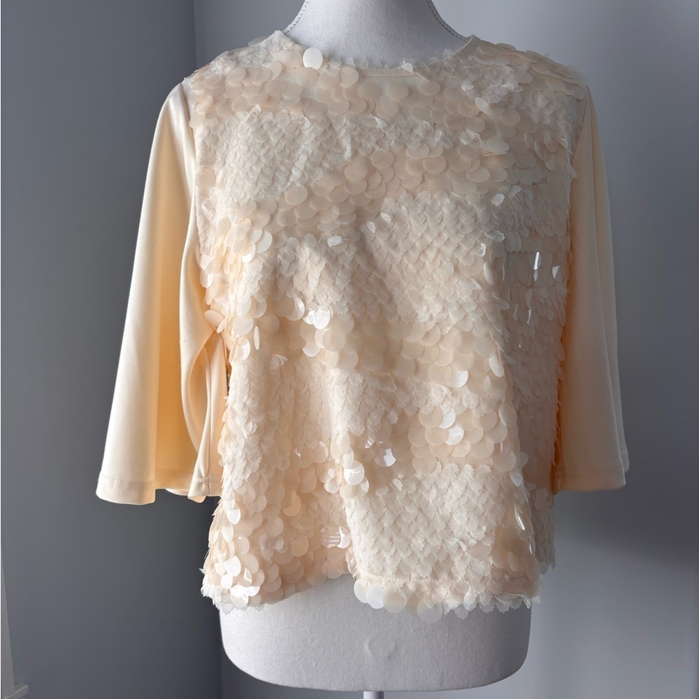 Gracia Cream Sequin Blouse